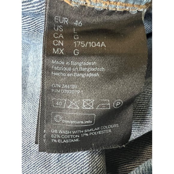 Divided Medium Wash Denim Sleeveless Button Front Mini Dress Women's Size Large - Picture 4 of 9